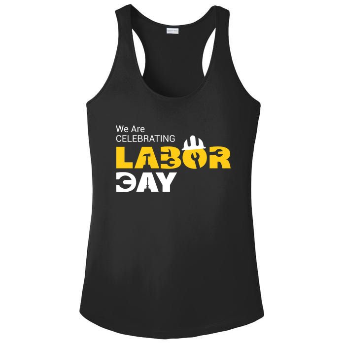 Happy Labor Day Celebration Graphic Ladies PosiCharge Competitor Racerback Tank