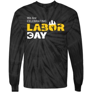 Happy Labor Day Celebration Graphic Tie-Dye Long Sleeve Shirt