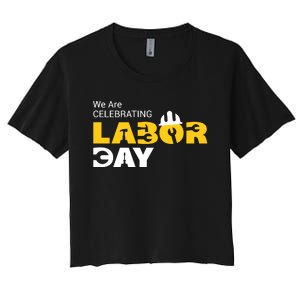 Happy Labor Day Celebration Graphic Women's Crop Top Tee