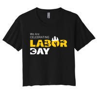 Happy Labor Day Celebration Graphic Women's Crop Top Tee