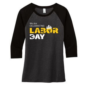 Happy Labor Day Celebration Graphic Women's Tri-Blend 3/4-Sleeve Raglan Shirt