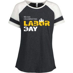 Happy Labor Day Celebration Graphic Enza Ladies Jersey Colorblock Tee