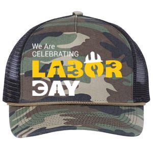 Happy Labor Day Celebration Graphic Retro Rope Trucker Hat Cap