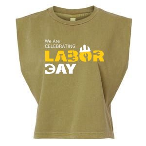 Happy Labor Day Celebration Graphic Garment-Dyed Women's Muscle Tee