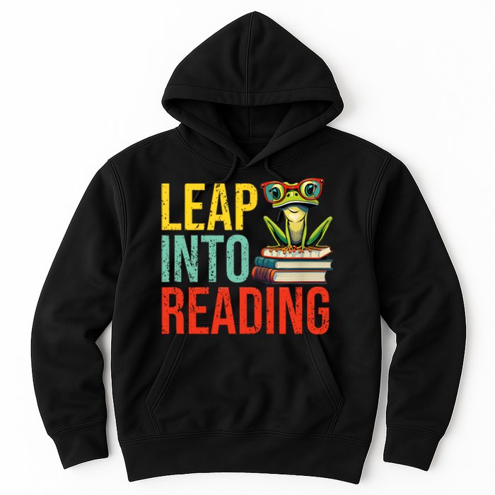 Happy Leap Day Teacher Leap Into Reading Leap Day 2024 Hoodie