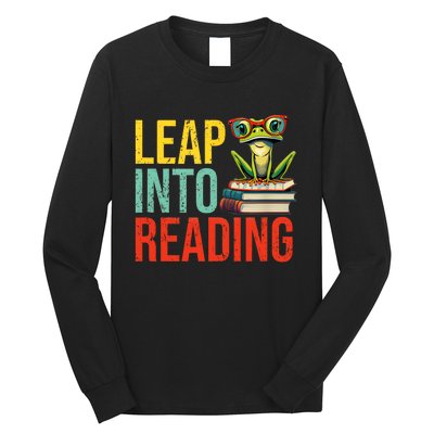 Happy Leap Day Teacher Leap Into Reading Leap Day 2024 Long Sleeve Shirt