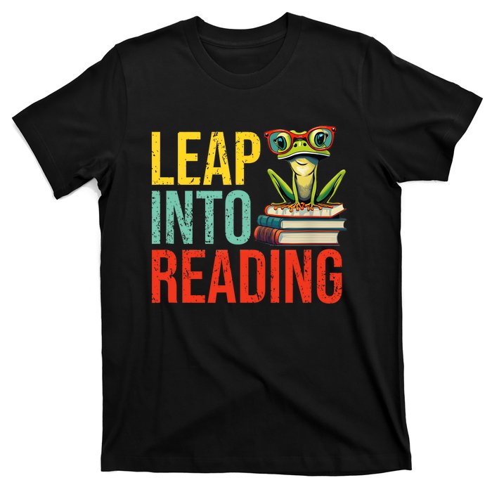 Happy Leap Day Teacher Leap Into Reading Leap Day 2024 T-Shirt