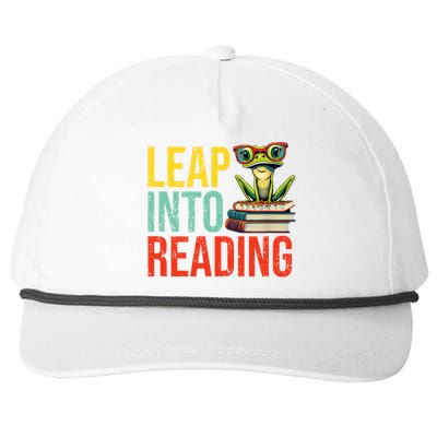 Happy Leap Day Teacher Leap Into Reading Leap Day 2024 Snapback Five-Panel Rope Hat