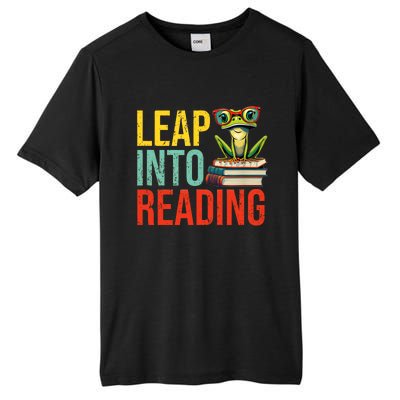 Happy Leap Day Teacher Leap Into Reading Leap Day 2024 Tall Fusion ChromaSoft Performance T-Shirt