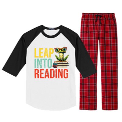 Happy Leap Day Teacher Leap Into Reading Leap Day 2024 Raglan Sleeve Pajama Set