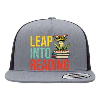 Happy Leap Day Teacher Leap Into Reading Leap Day 2024 Flat Bill Trucker Hat