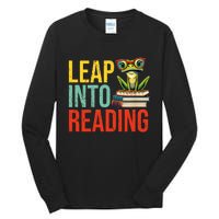 Happy Leap Day Teacher Leap Into Reading Leap Day 2024 Tall Long Sleeve T-Shirt