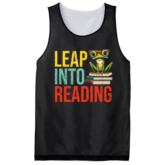 Happy Leap Day Teacher Leap Into Reading Leap Day 2024 Mesh Reversible Basketball Jersey Tank