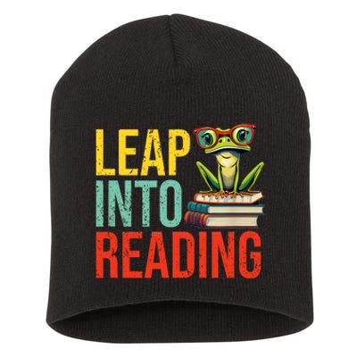 Happy Leap Day Teacher Leap Into Reading Leap Day 2024 Short Acrylic Beanie