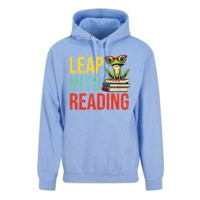 Happy Leap Day Teacher Leap Into Reading Leap Day 2024 Unisex Surf Hoodie