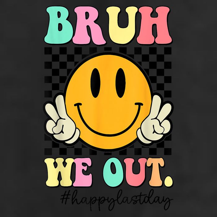 Happy Last Day Of School Bruh We Out Teachers Summer Gift 7 Panel Mesh Trucker Snapback Hat