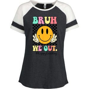 Happy Last Day Of School Bruh We Out Teachers Summer Gift Enza Ladies Jersey Colorblock Tee