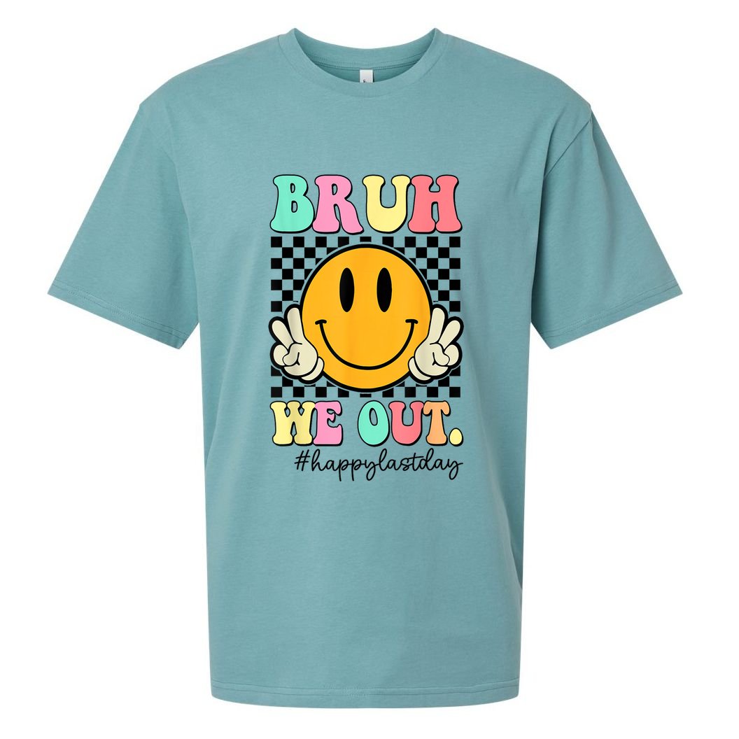 Happy Last Day Of School Bruh We Out Teachers Summer Gift Sueded Cloud Jersey T-Shirt