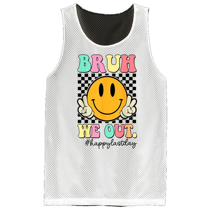 Happy Last Day Of School Bruh We Out Teachers Summer Gift Mesh Reversible Basketball Jersey Tank