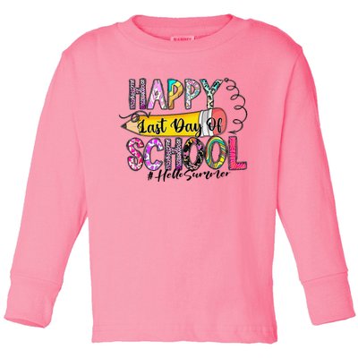 Happy Last Day Of School Hello Summer Teacher Student Toddler Long Sleeve Shirt