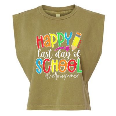 Happy Last Day Of School Teacher Kids Graduation Last Day Garment-Dyed Women's Muscle Tee