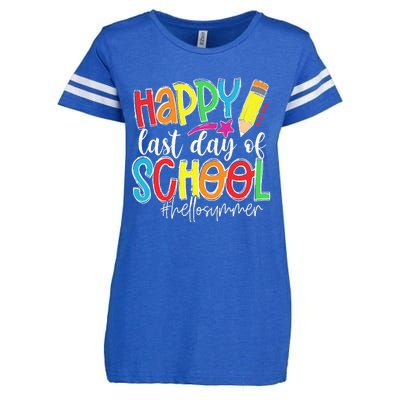 Happy Last Day Of School Teacher Kids Graduation Last Day Enza Ladies Jersey Football T-Shirt