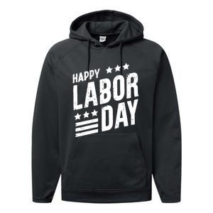 Happy Labor Day Job Work American Flag Laborer Patriotic US Performance Fleece Hoodie