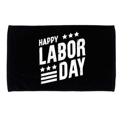 Happy Labor Day Job Work American Flag Laborer Patriotic US Microfiber Hand Towel