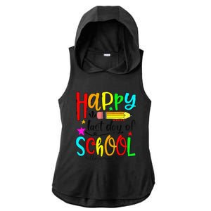 Happy Last Day Of Schools Hello Summer Teacher Student Cute Ladies PosiCharge Tri-Blend Wicking Draft Hoodie Tank