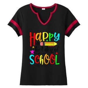 Happy Last Day Of Schools Hello Summer Teacher Student Cute Ladies Halftime Notch Neck Tee