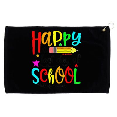 Happy Last Day Of Schools Hello Summer Teacher Student Cute Grommeted Golf Towel