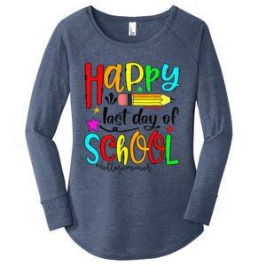 Happy Last Day Of Schools Hello Summer Teacher Student Cute Women's Perfect Tri Tunic Long Sleeve Shirt