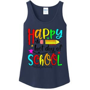 Happy Last Day Of Schools Hello Summer Teacher Student Cute Ladies Essential Tank