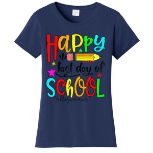 Happy Last Day Of Schools Hello Summer Teacher Student Cute Women's T-Shirt