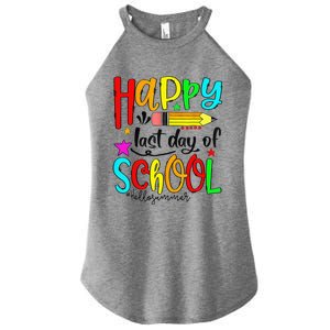 Happy Last Day Of Schools Hello Summer Teacher Student Cute Women's Perfect Tri Rocker Tank