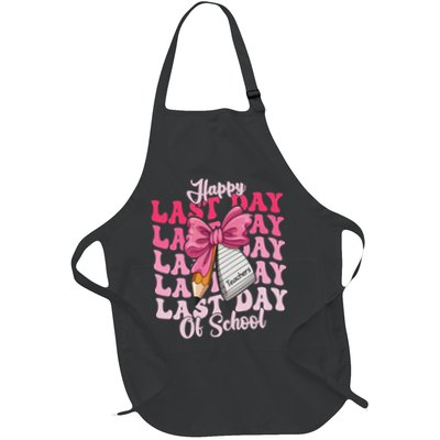 Happy Last Day Of School Coquette Bow Teachers Apron