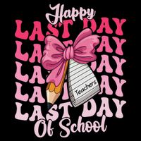 Happy Last Day Of School Coquette Bow Teachers Sustainable Bucket Hat