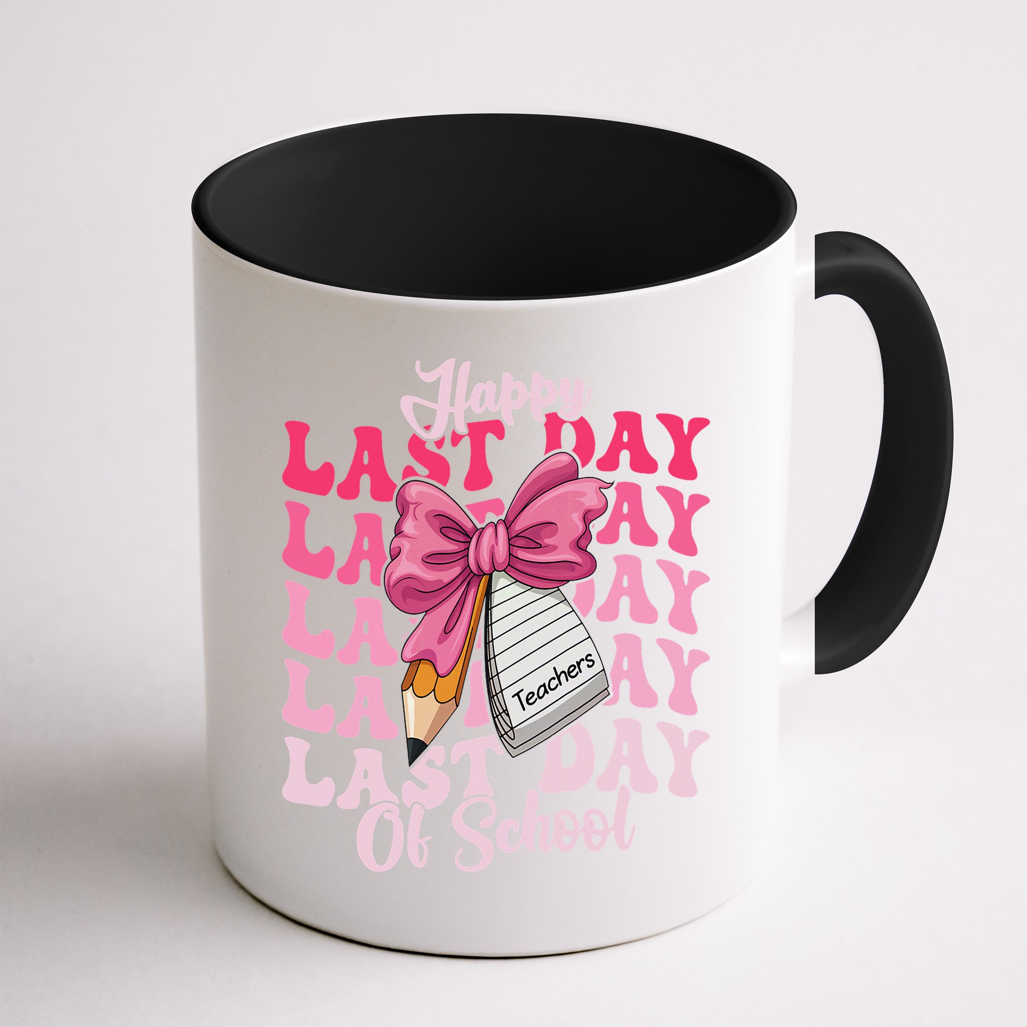 Happy Last Day Of School Coquette Bow Teachers Mug