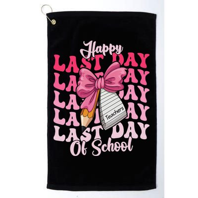 Happy Last Day Of School Coquette Bow Teachers Golf Towel