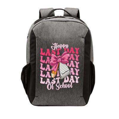 Happy Last Day Of School Coquette Bow Teachers Vector Backpack