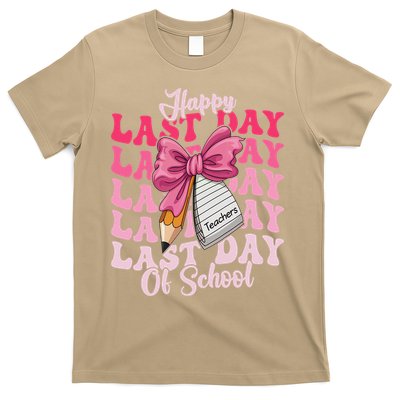 Happy Last Day Of School Coquette Bow Teachers T-Shirt