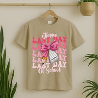 Happy Last Day Of School Coquette Bow Teachers T-Shirt