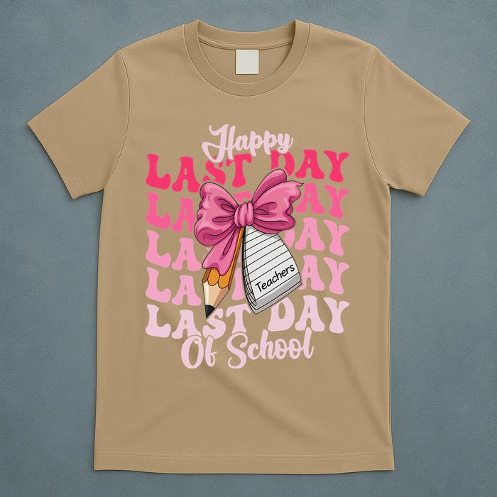 Happy Last Day Of School Coquette Bow Teachers T-Shirt