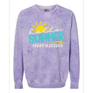 Happy Last Day Of School Hello Summer Teacher Student Colorblast Crewneck Sweatshirt