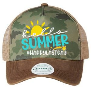 Happy Last Day Of School Hello Summer Teacher Student Legacy Tie Dye Trucker Hat