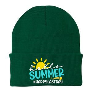 Happy Last Day Of School Hello Summer Teacher Student Knit Cap Winter Beanie