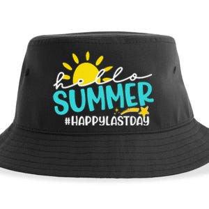 Happy Last Day Of School Hello Summer Teacher Student Sustainable Bucket Hat