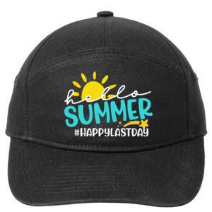 Happy Last Day Of School Hello Summer Teacher Student 7-Panel Snapback Hat