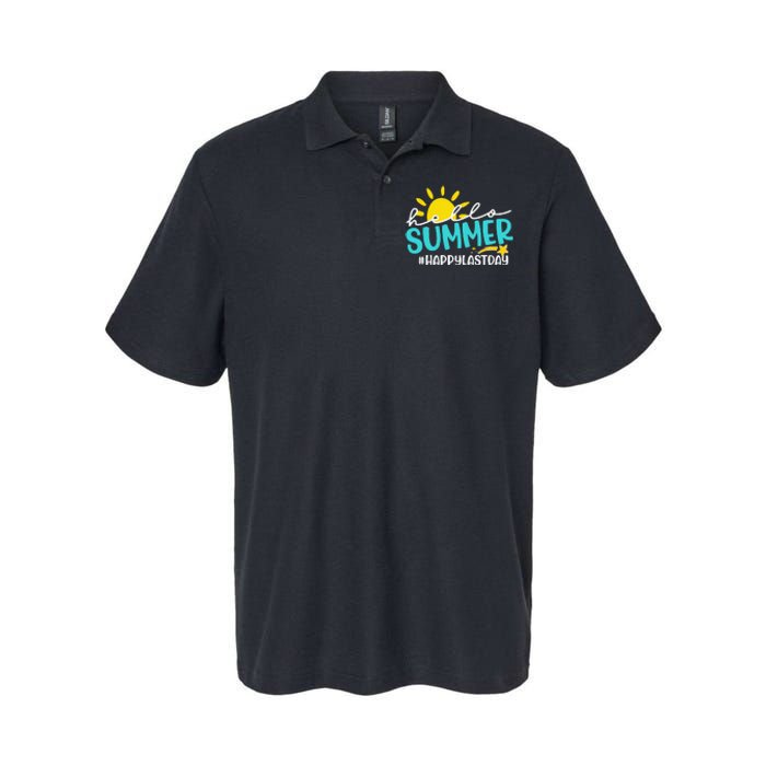 Happy Last Day Of School Hello Summer Teacher Student Softstyle Adult Sport Polo