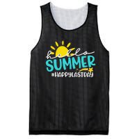 Happy Last Day Of School Hello Summer Teacher Student Mesh Reversible Basketball Jersey Tank